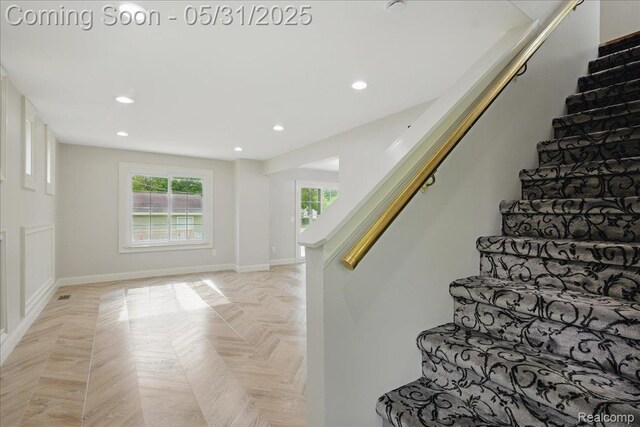 3004 Lansdowne Rd, Waterford, MI 48329 - stairs featuring recessed lighting and baseboards