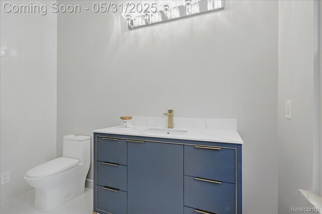 3004 Lansdowne Rd, Waterford, MI 48329 - half bathroom with toilet and vanity