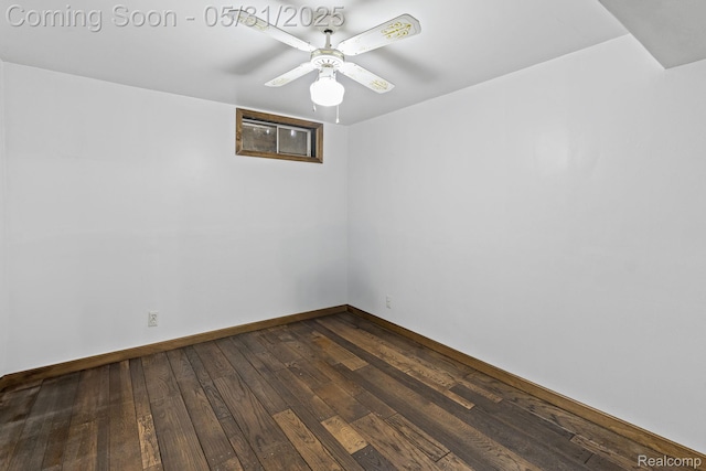 9220 Garden Ter, Commerce Twp, MI 48382 - unfurnished room with dark wood finished floors, baseboards, and a ceiling fan