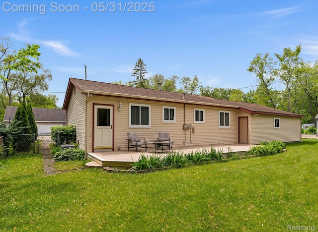 9220 Garden Ter, Commerce Twp, MI 48382 - back of property featuring a wooden deck and central AC