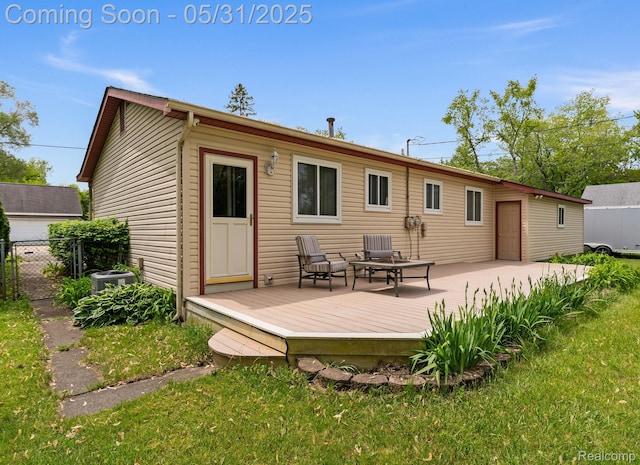 9220 Garden Ter, Commerce Twp, MI 48382 - back of property with a deck and central air condition unit
