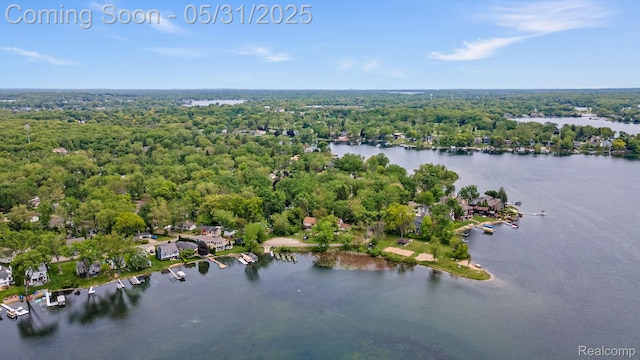 9220 Garden Ter, Commerce Twp, MI 48382 - bird's eye view of a large body of water and a forest
