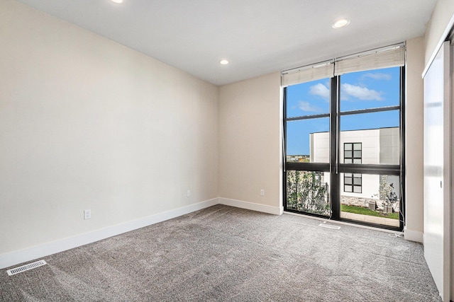 6016 Port View Dr SE, Grand Rapids, MI 49512 - spare room featuring carpet floors, baseboards, recessed lighting, and a wall of windows