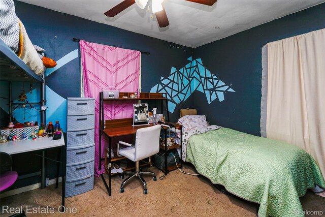 540 Champaign Rd, Lincoln Park, MI 48146 - bedroom featuring carpet and ceiling fan