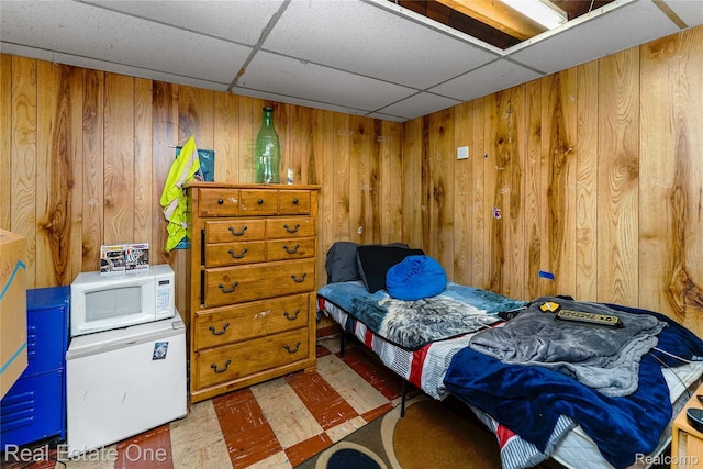 540 Champaign Rd, Lincoln Park, MI 48146 - bedroom with wooden walls and a paneled ceiling