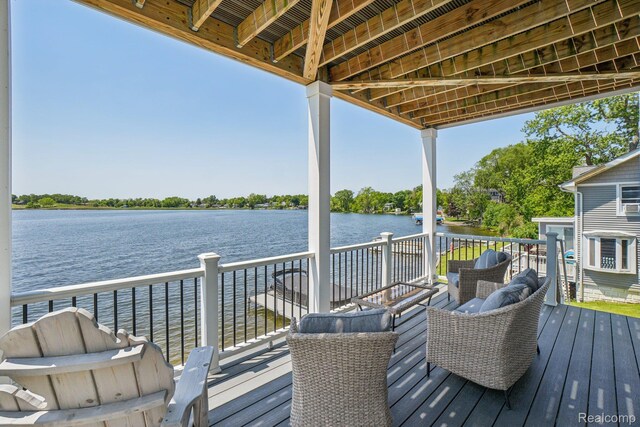 6652 Westminister St, Fenton, MI 48430 - deck featuring a water view