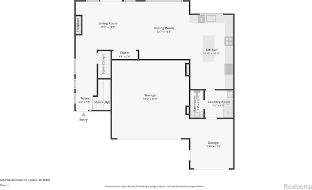 6652 Westminister St, Fenton, MI 48430 - floor plan / room layout