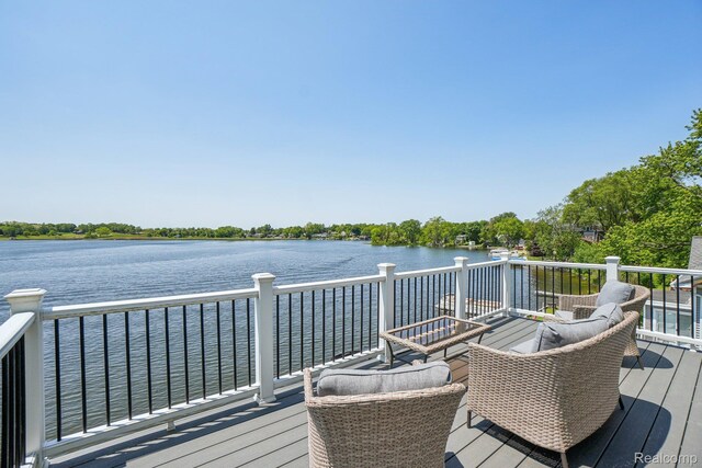 6652 Westminister St, Fenton, MI 48430 - wooden terrace featuring a water view