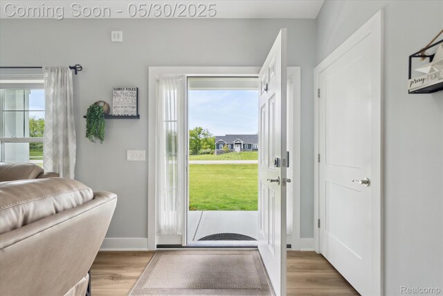 4925 Toratola Ln, Howell, MI 48843 - foyer featuring wood finished floors and baseboards