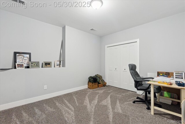 4925 Toratola Ln, Howell, MI 48843 - carpeted home office featuring baseboards