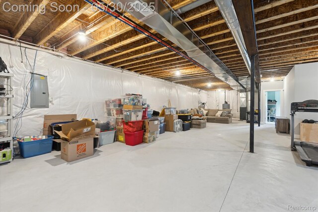 4925 Toratola Ln, Howell, MI 48843 - unfinished basement featuring electric panel
