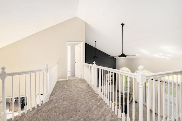 2032 Dean Dr, Washington, MI 48094 - hall with lofted ceiling and carpet floors