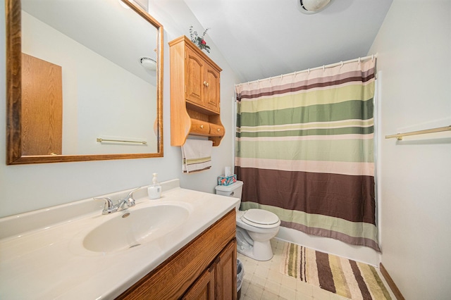 149 Hall St, Michigan Center, MI 49254 - full bath featuring toilet, vanity, and lofted ceiling