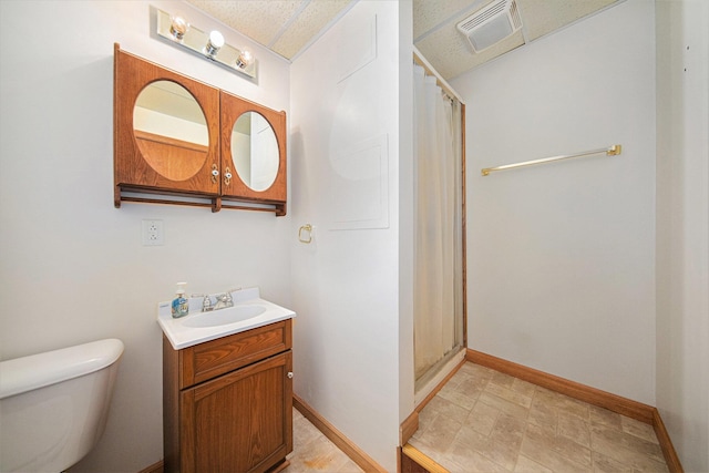 149 Hall St, Michigan Center, MI 49254 - bathroom with vanity, toilet, a shower with curtain, and baseboards