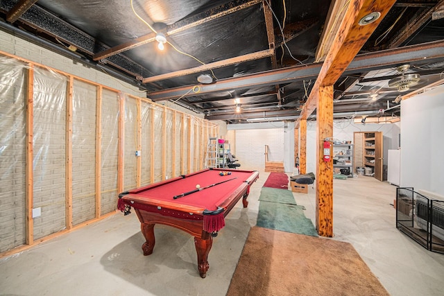 149 Hall St, Michigan Center, MI 49254 - recreation room featuring concrete floors and billiards