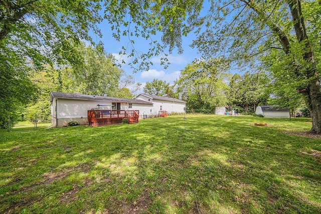 149 Hall St, Michigan Center, MI 49254 - view of yard with a deck