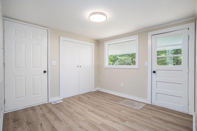 320 Calhoun St, Union City, MI 49094 - foyer entrance featuring baseboards and light wood-style floors