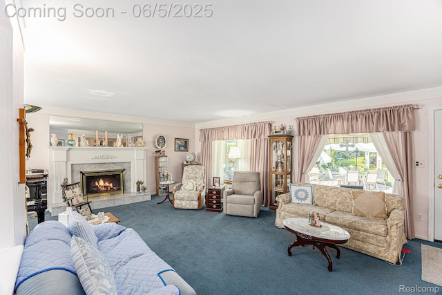 15025 Kipke, Redford, MI 48239 - living area featuring carpet and a high end fireplace