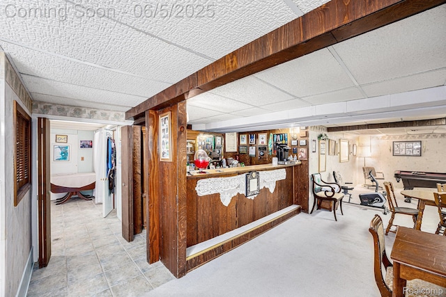 15025 Kipke, Redford, MI 48239 - indoor bar featuring baseboards and wooden walls