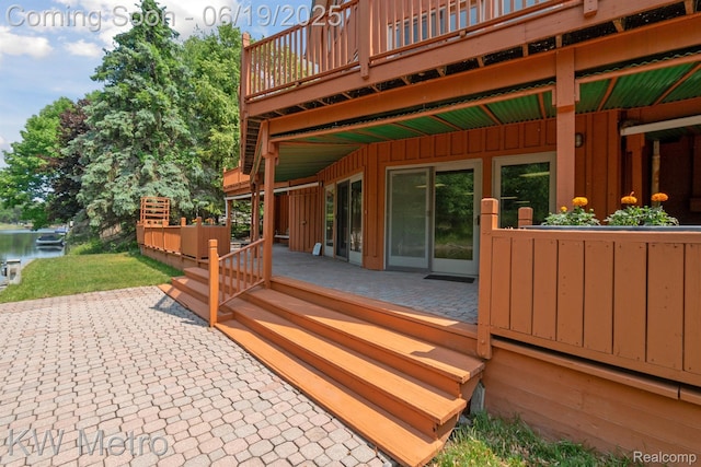 4333 Running Deer Trl, Pigeon, MI 48755 - deck with a patio and a water view
