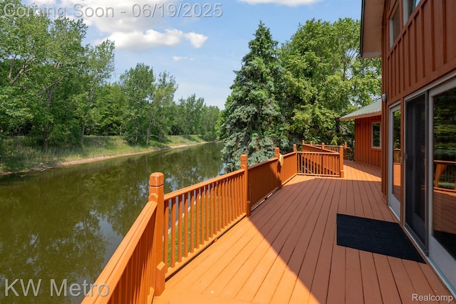 4333 Running Deer Trl, Pigeon, MI 48755 - wooden deck featuring a water view
