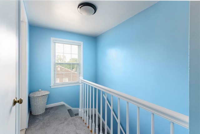 15501 E Jefferson Ave, Grosse Pointe Park, MI 48230 - hall featuring carpet, an upstairs landing, and baseboards