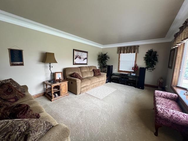 3817 Butterworth St SW, Grand Rapids, MI 49534 - carpeted living room with ornamental molding and baseboards