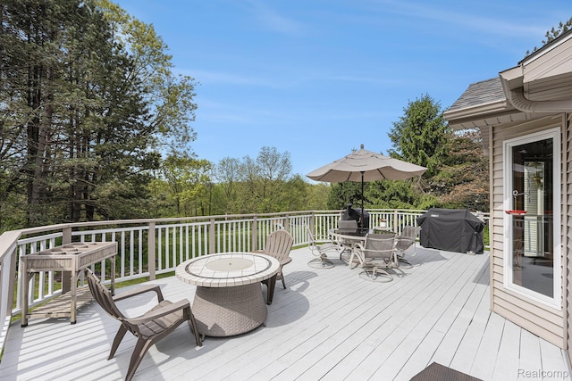 1437 Rillview Ct, Metamora, MI 48455 - deck featuring outdoor dining space and a grill