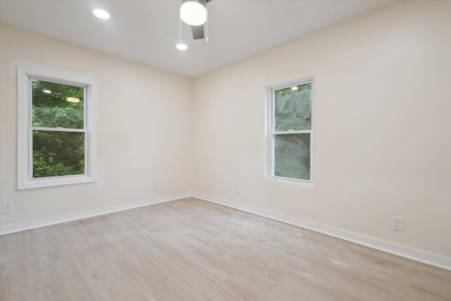932 Enders Ave, Benton Harbor, MI 49022 - empty room featuring wood finished floors, baseboards, recessed lighting, and ceiling fan