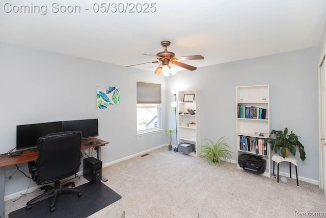 2062 Preserve Cir W, Canton, MI 48188 - office featuring a ceiling fan, carpet, and baseboards