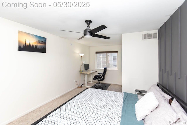 2062 Preserve Cir W, Canton, MI 48188 - bedroom with a desk, baseboards, carpet flooring, and ceiling fan