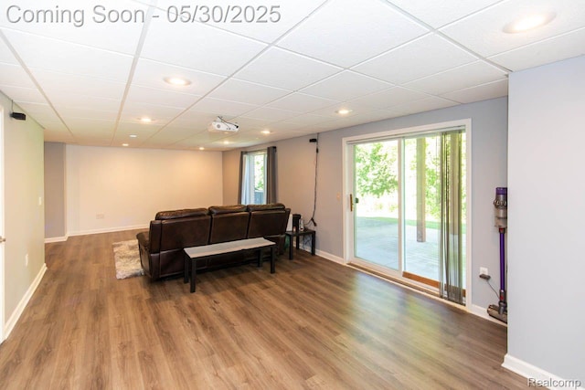2062 Preserve Cir W, Canton, MI 48188 - living room featuring light wood-style flooring, baseboards, and recessed lighting