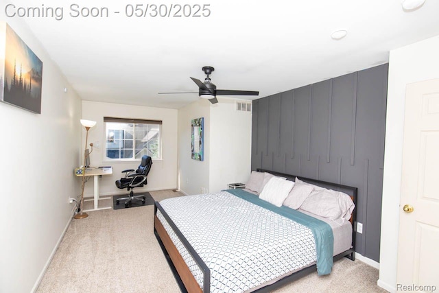 2062 Preserve Cir W, Canton, MI 48188 - bedroom with light carpet, baseboards, and a ceiling fan