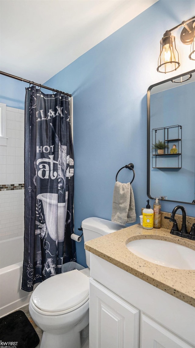 1590 W Rolston Rd, Linden, MI 48451 - full bathroom with vanity, toilet, and shower / bath combo