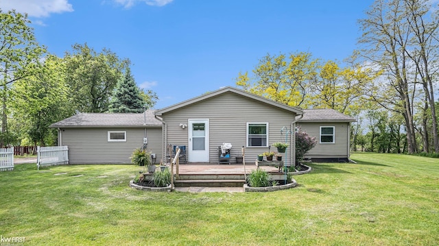 1590 W Rolston Rd, Linden, MI 48451 - rear view of property with a wooden deck