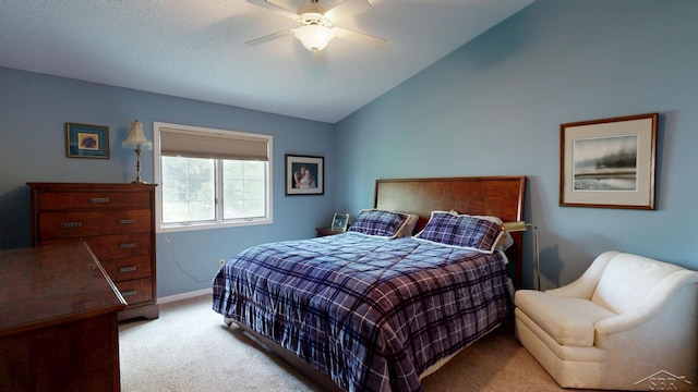 17 E Drake Dr, Saginaw, MI 48603 - carpeted bedroom featuring lofted ceiling, baseboards, and ceiling fan