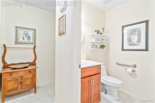 454 Breakwater, Belleville, MI 48111 - bathroom with vanity, tile patterned flooring, toilet, and baseboards