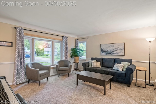 22810 Lilac St, Farmington, MI 48336 - living area with baseboards and light carpet