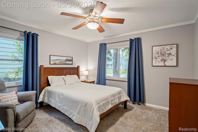22810 Lilac St, Farmington, MI 48336 - bedroom with carpet flooring, ceiling fan, and baseboards