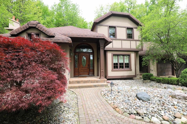 10466 W Farrand Rd, Montrose, MI 48457 - entrance to property featuring stucco siding