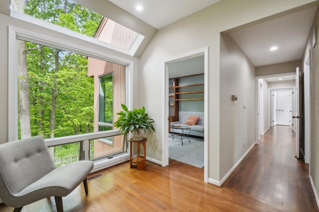 3805 Penberton Ct, Ann Arbor, MI 48105 - hallway with wood finished floors, baseboards, and recessed lighting