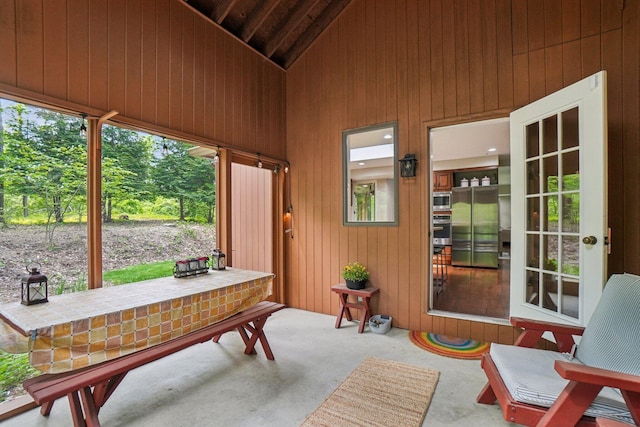 3805 Penberton Ct, Ann Arbor, MI 48105 - sunroom featuring plenty of natural light and lofted ceiling