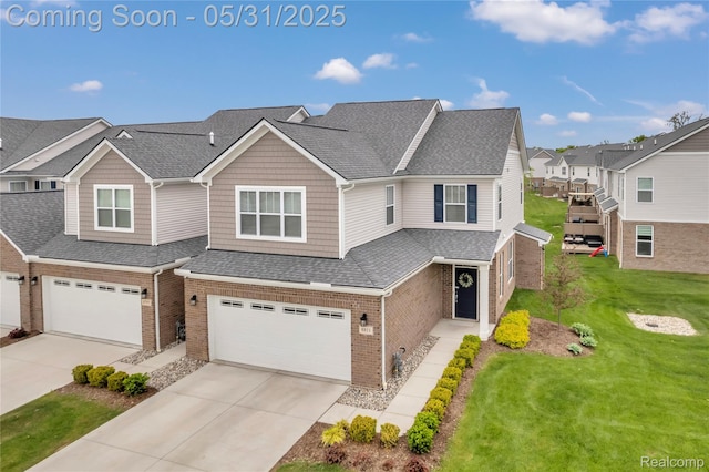 8811 Pioneer St, Washington, MI 48094 - view of property with brick siding, an attached garage, and roof with shingles