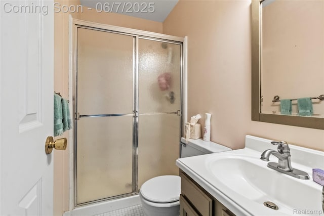 17509 Yaneev Dr, Macomb, MI 48044 - full bath featuring vanity, toilet, and a stall shower