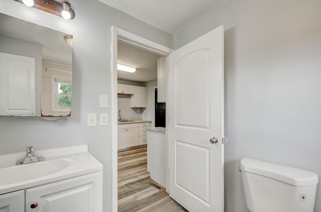 157 E Mansion St, Jackson, MI 49203 - bathroom featuring vanity, wood finished floors, and toilet