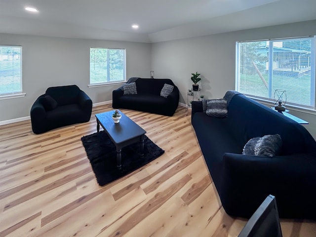 5098 N Center Rd, Flint, MI 48506 - living room with wood finished floors, baseboards, and recessed lighting