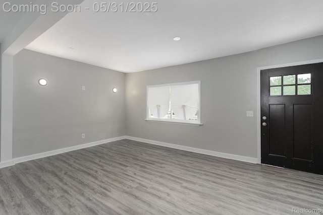 16565 Winston St, Detroit, MI 48219 - entrance foyer with wood finished floors, baseboards, and recessed lighting