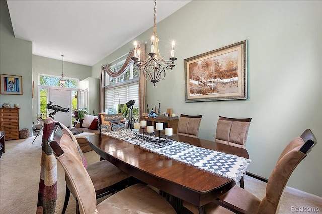 3796 Briarbrooke Ln, Rochester, MI 48306 - dining area featuring light colored carpet and a chandelier