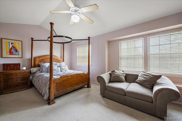3796 Briarbrooke Ln, Rochester, MI 48306 - carpeted bedroom with lofted ceiling and a ceiling fan