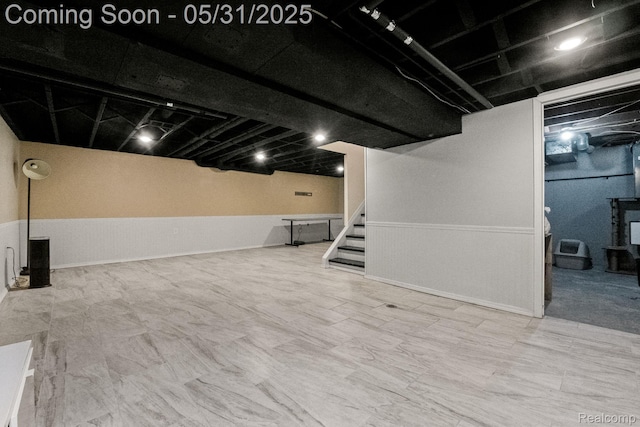1916 Squirrel Valley Dr, Bloomfield Hills, MI 48304 - finished basement with stairs and wainscoting